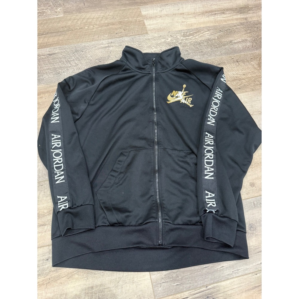 Jordan Air Nike Jumpman Mens Track Jacket Black Gold CK2180-011 Size Large